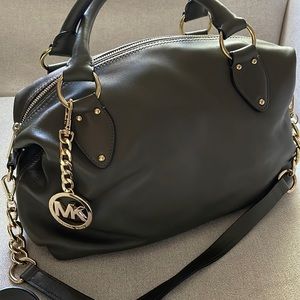 Michael Kors Black Crossbody Bag with Gold Accents